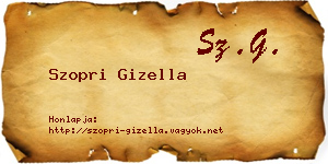Szopri Gizella névjegykártya