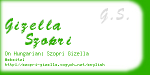 gizella szopri business card